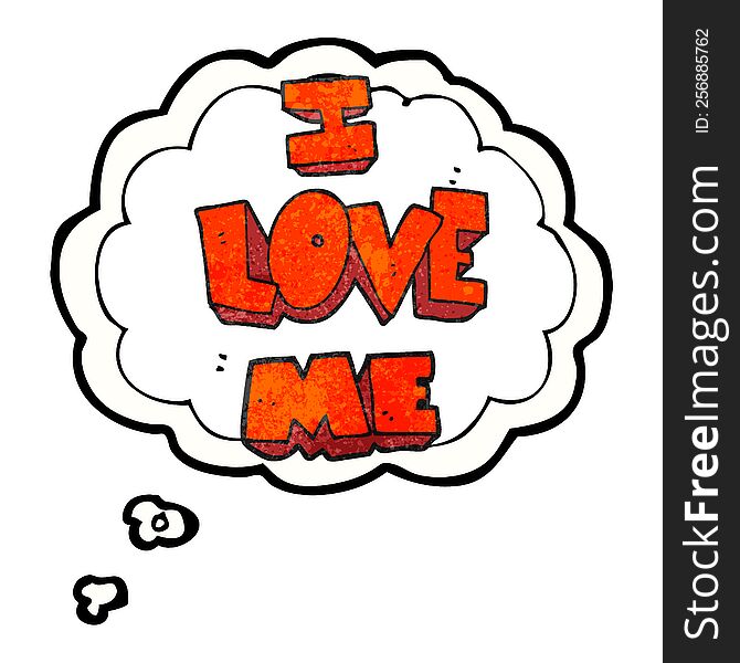 i love me thought bubble textured cartoon symbol