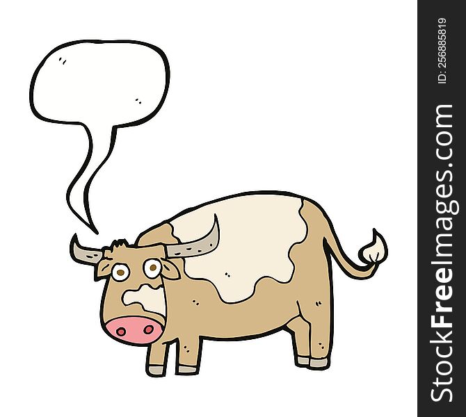 cartoon cow with speech bubble