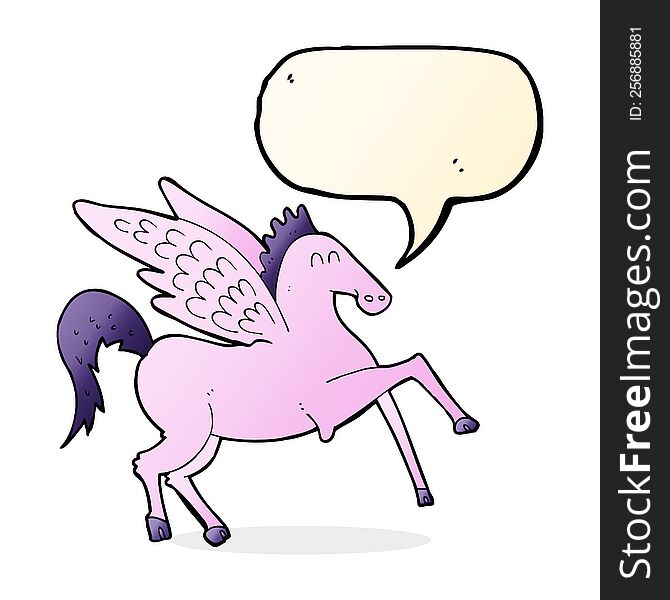 cartoon pegasus with speech bubble