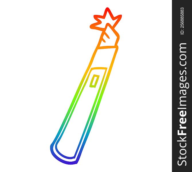 rainbow gradient line drawing of a cartoon craft knife