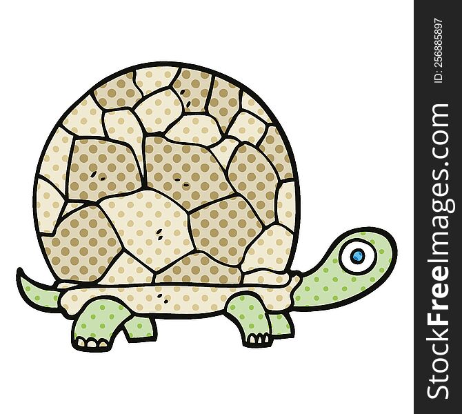 Comic Book Style Cartoon Tortoise