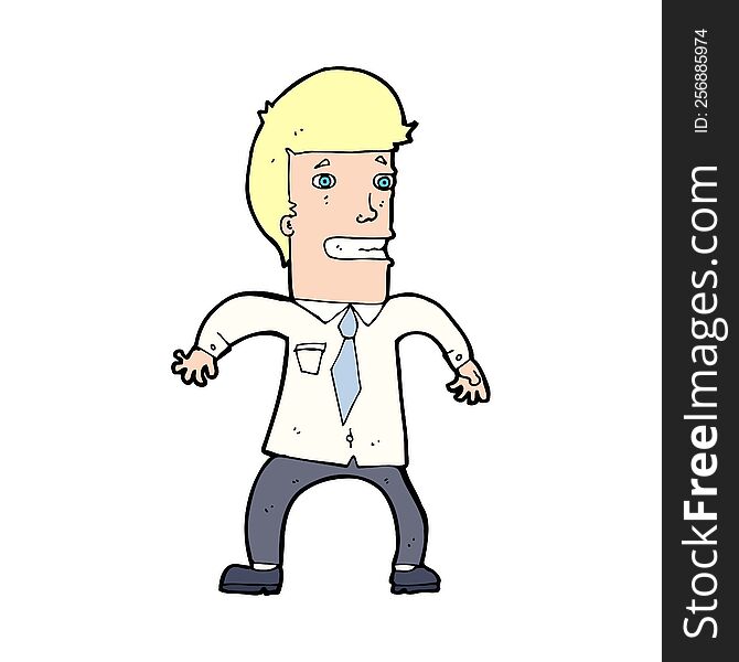 cartoon nervous businessman