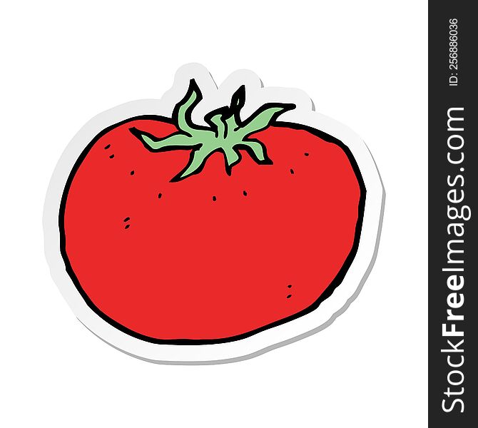 Sticker Of A Cartoon Tomato