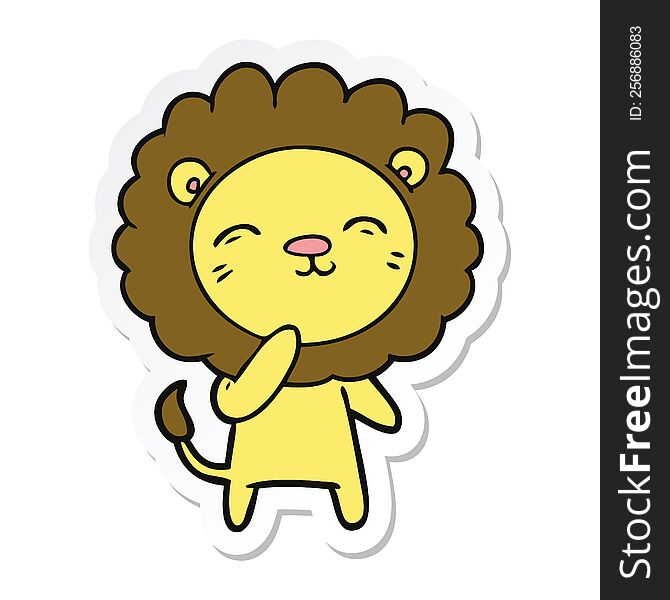 Sticker Of A Cartoon Lion