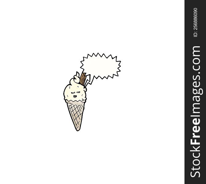 Ice Cream Cone Cartoon Character