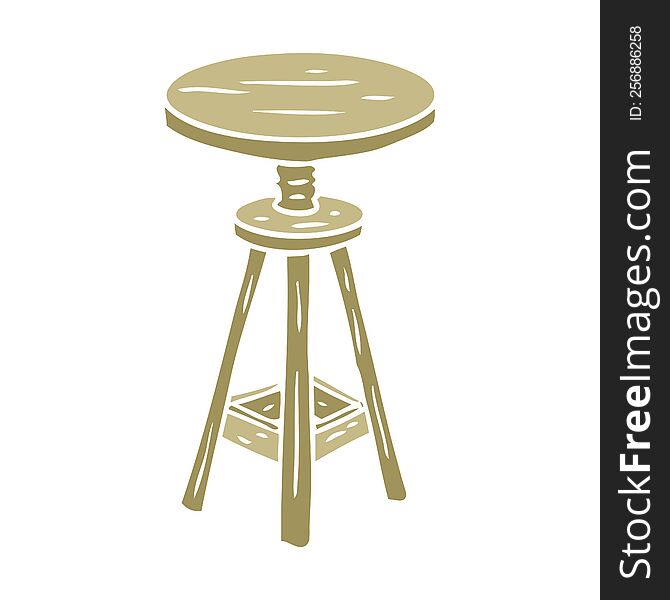 flat color style cartoon artist stool. flat color style cartoon artist stool