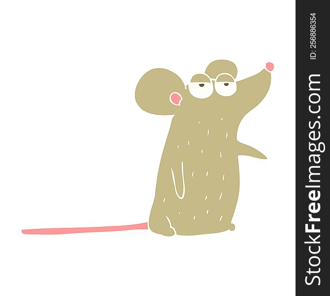 flat color illustration of mouse. flat color illustration of mouse