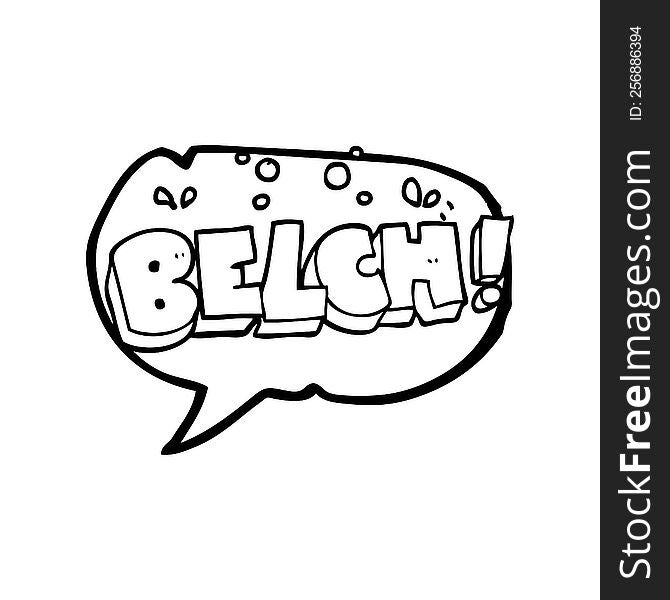 freehand drawn speech bubble cartoon belch text