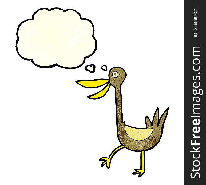 Funny Cartoon Duck With Thought Bubble