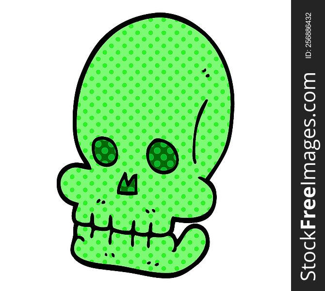 Cartoon Doodle Spooky Skull