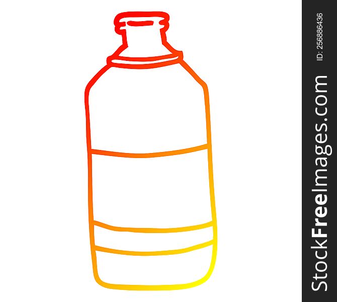 warm gradient line drawing of a cartoon old green bottle