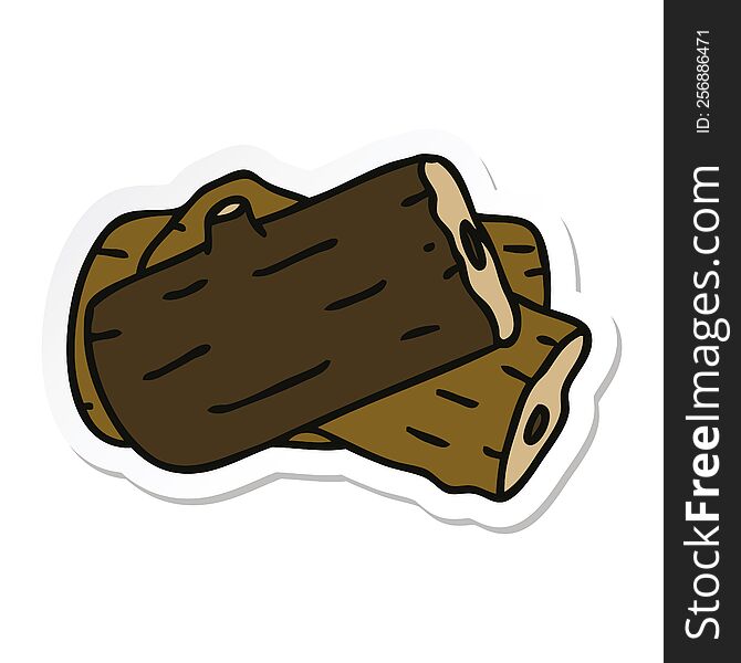 sticker of a quirky hand drawn cartoon log