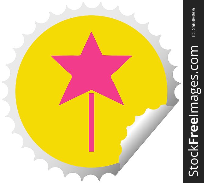 Circular Peeling Sticker Cartoon Star Wand