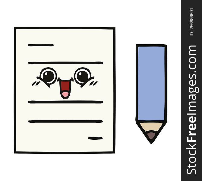 Cute Cartoon Test Paper