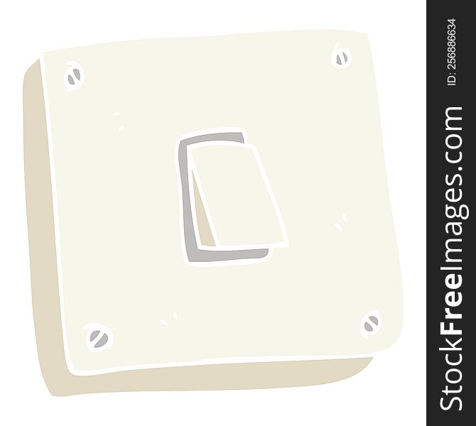 Flat Color Illustration Of A Cartoon Light Switch