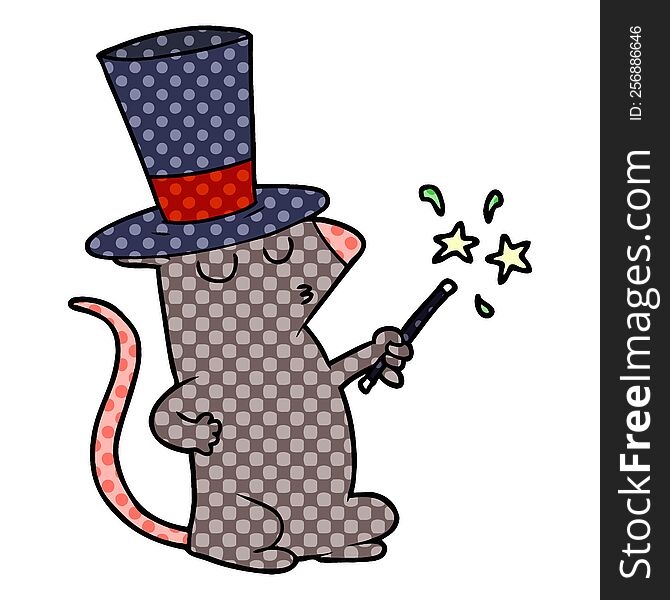 cartoon mouse magician. cartoon mouse magician