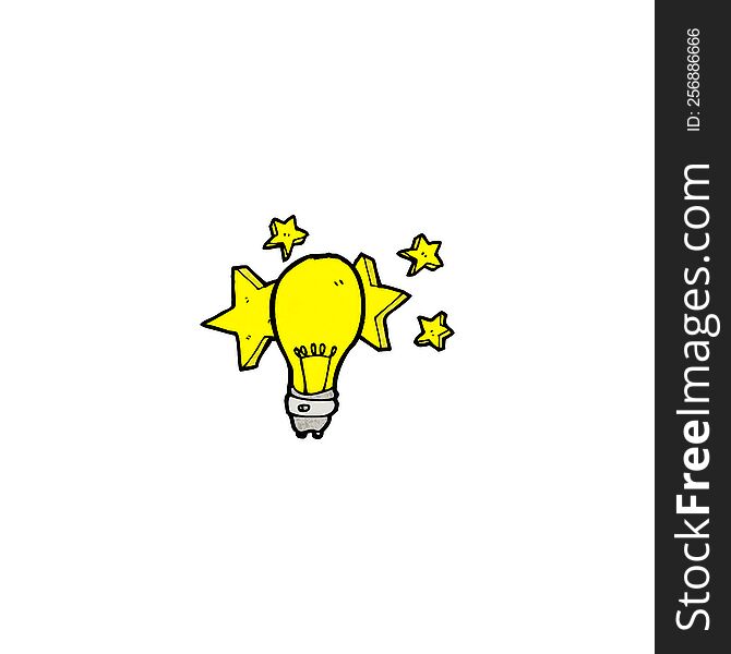 cartoon electric light bulb symbol