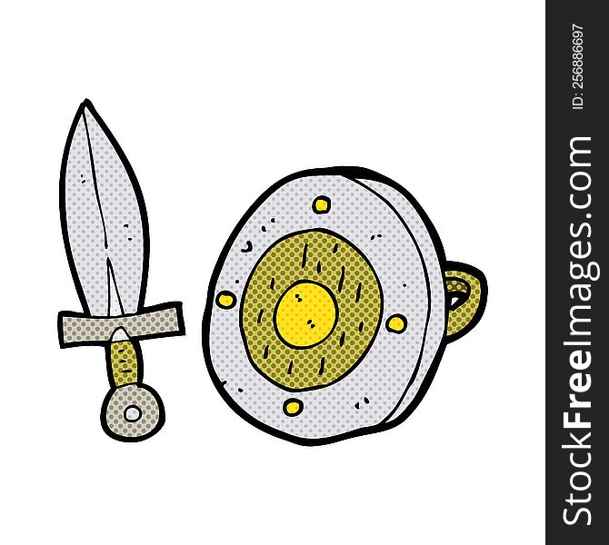 Cartoon Sword And Shield