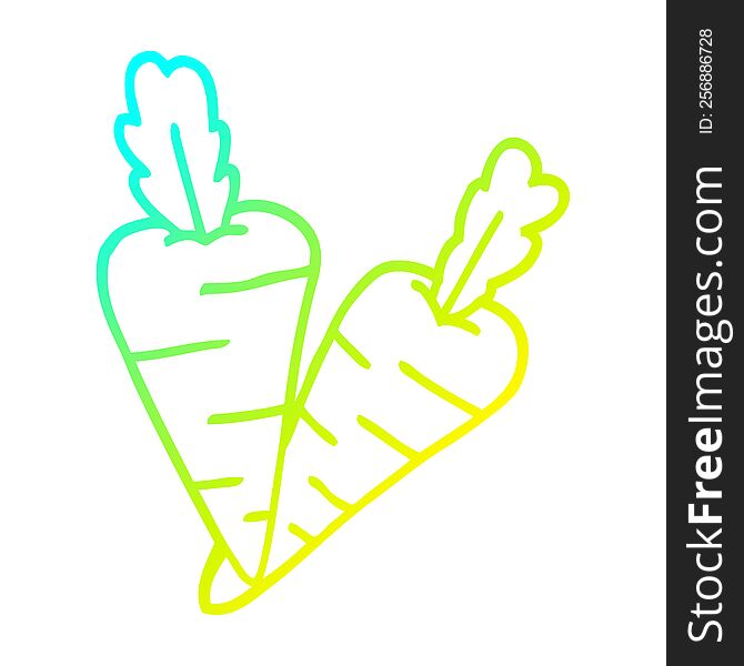 Cold Gradient Line Drawing Cartoon Organic Carrots