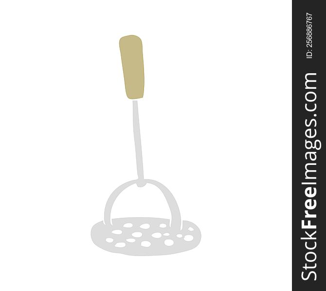 Flat Color Illustration Of A Cartoon Potato Masher