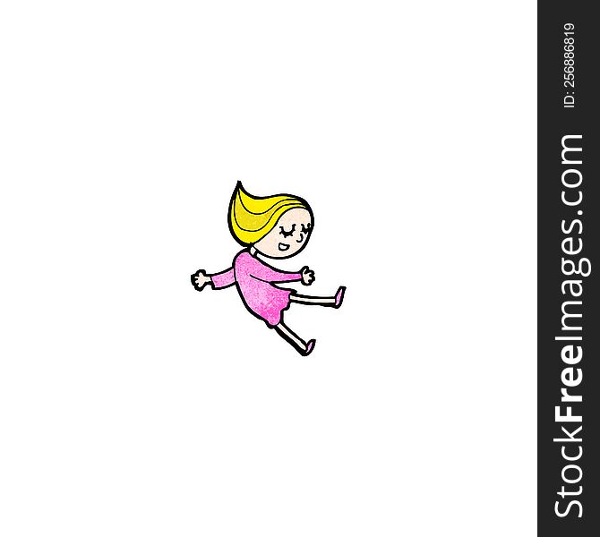 Happy Blond Girl Cartoon