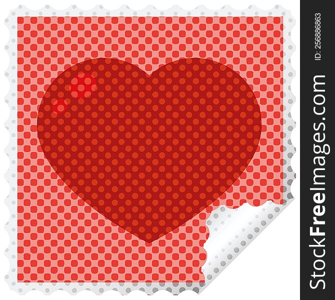 heart symbol graphic square sticker stamp. heart symbol graphic square sticker stamp
