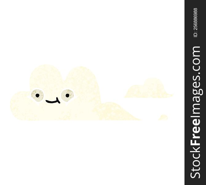 Retro Illustration Style Cartoon White Cloud