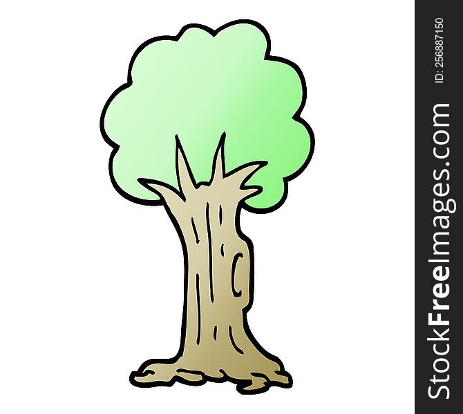 Vector Gradient Illustration Cartoon Tree