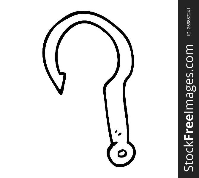 line drawing cartoon fish hook