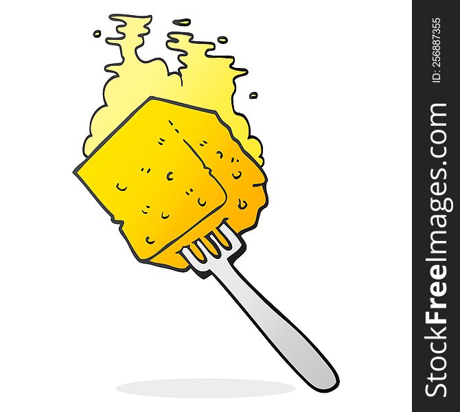 Cartoon Cheese On Fork