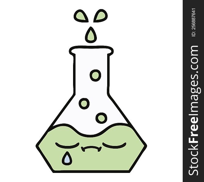 cute cartoon of a science beaker. cute cartoon of a science beaker