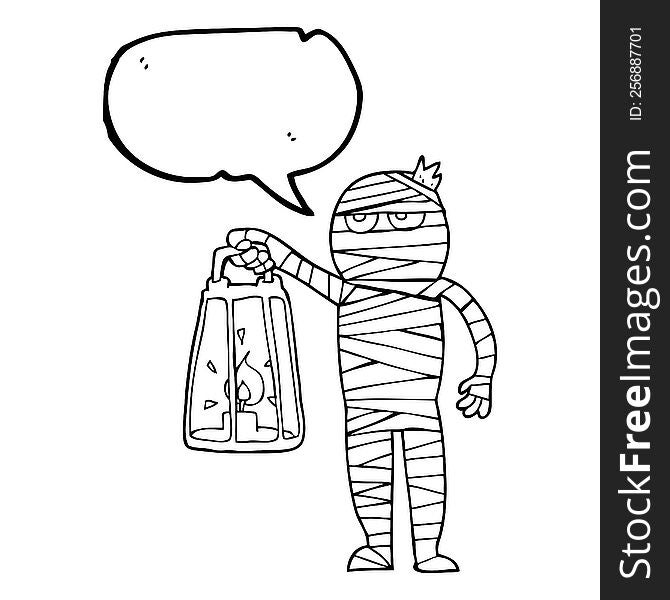 Speech Bubble Cartoon Mummy