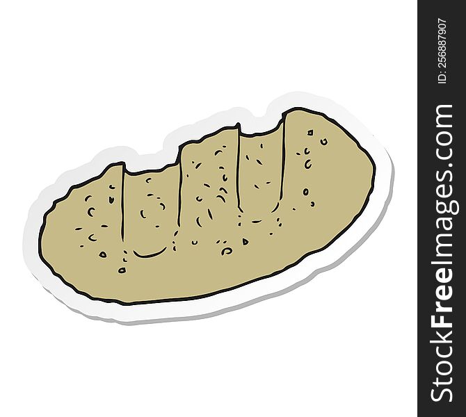 sticker of a cartoon bread