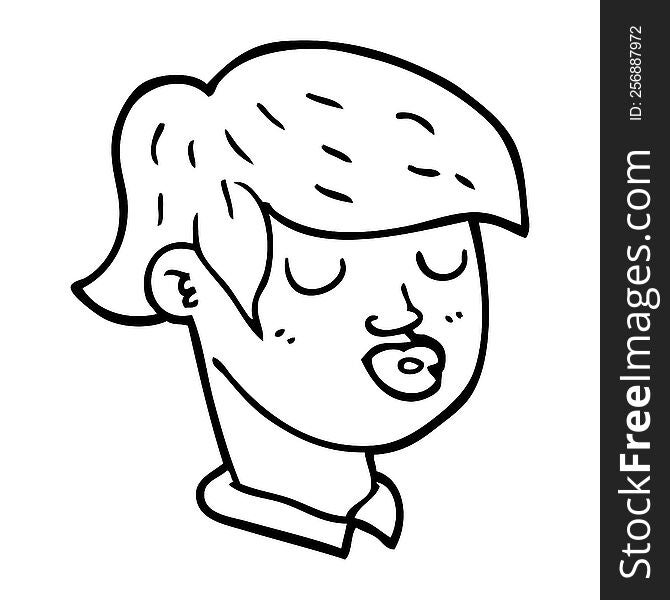 Line Drawing Cartoon Of Boys Face