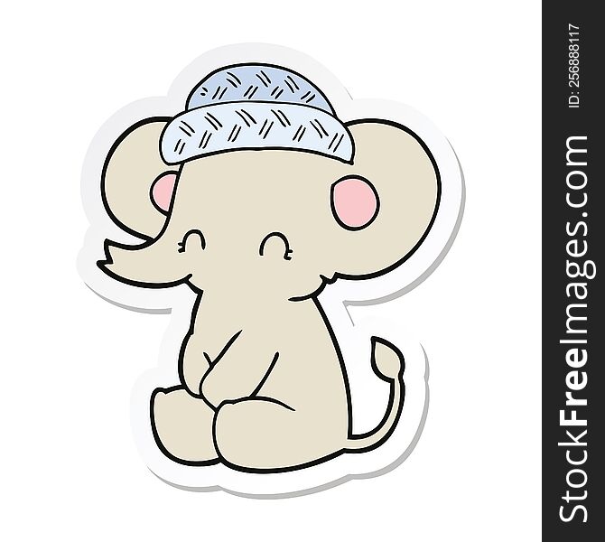 Sticker Of A Cartoon Cute Elephant