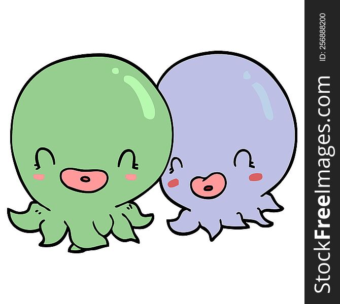 two cartoon octopi