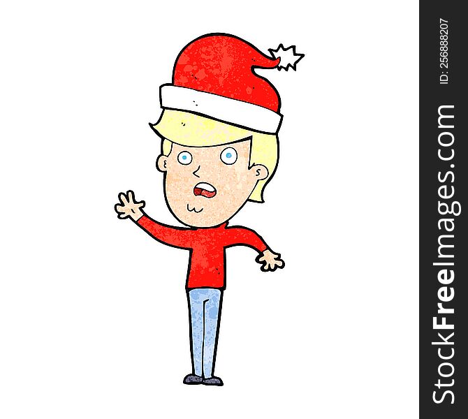 cartoon man getting ready for christmas. cartoon man getting ready for christmas