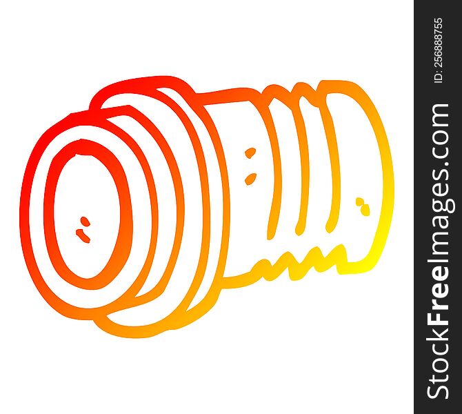 warm gradient line drawing of a cartoon pipe fitting