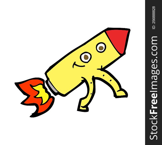 cartoon happy rocket