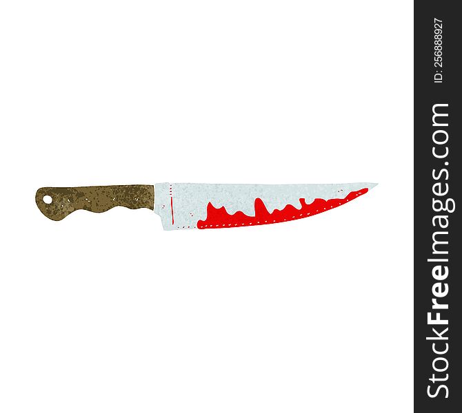 cartoon bloody kitchen knife