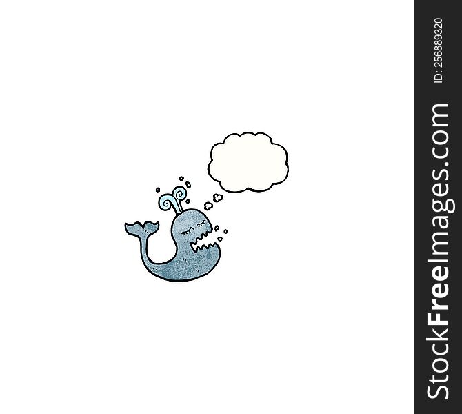 cartoon whale with thought bubble