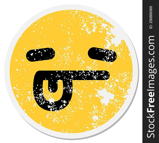 Tired Face With Lolling Tongue Circular Sticker