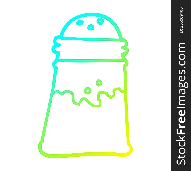 cold gradient line drawing cartoon salt shaker