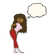 Cartoon Attractive Woman Looking Surprised With Thought Bubble Royalty Free Stock Photos Cartoon Attractive Woman Looking Surprised With Thought Bubble Royalty Free Stock Photos