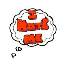 I Hate Me Thought Bubble Cartoon Symbol Royalty Free Stock Photography