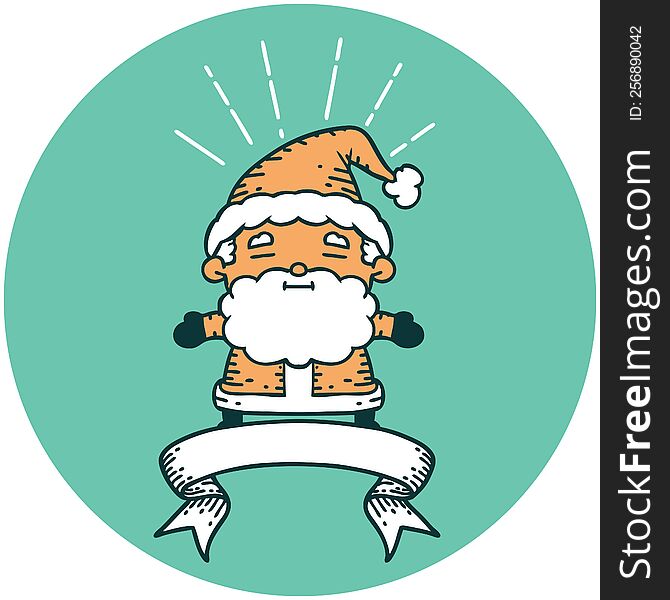 icon of a tattoo style santa claus christmas character
