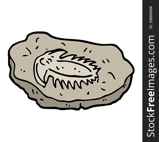 hand drawn doodle style cartoon ancient fossil