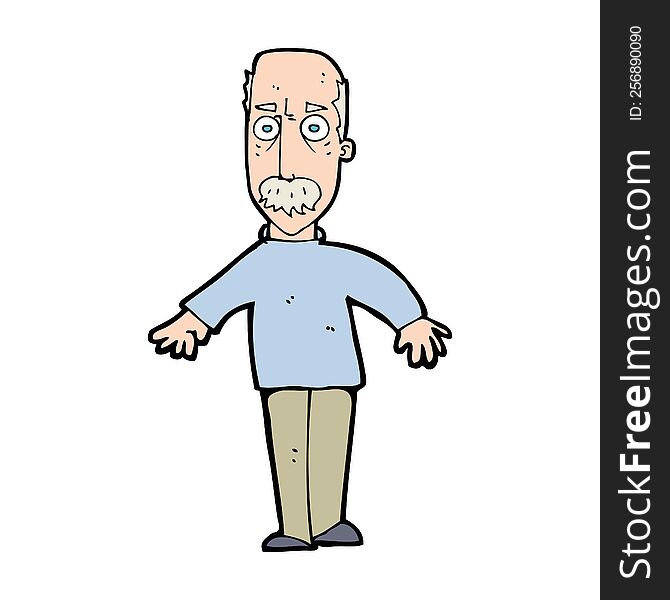 cartoon annoyed old man