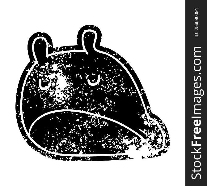 grunge distressed icon kawaii fat cute slug. grunge distressed icon kawaii fat cute slug