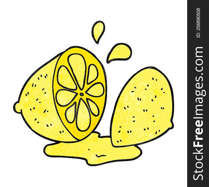 textured cartoon cut lemon